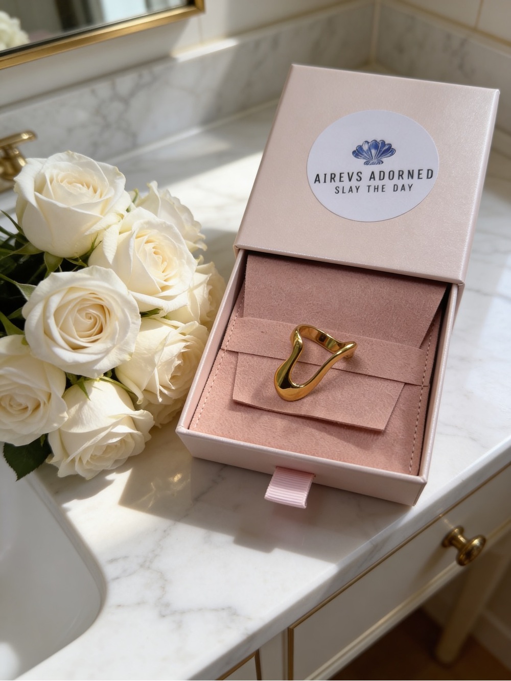 Polished Gold Sculptural Ring